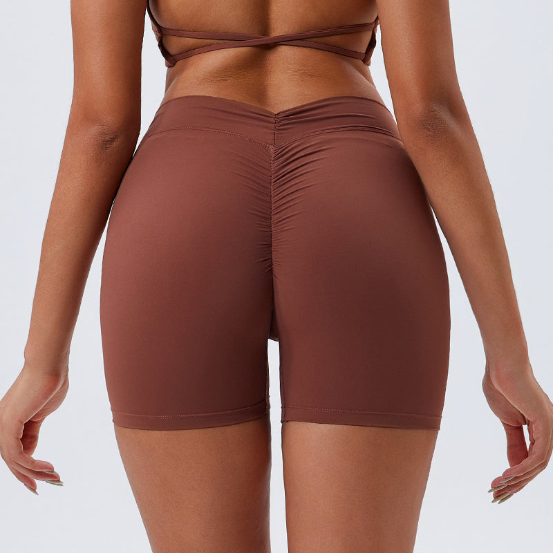 Professional environmentally friendly recycled fabric peach hip hip lift yoga shorts