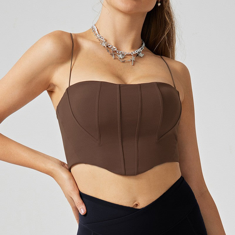 Wear a small camisole vest sexy beautiful camisole chest pad yoga underwear