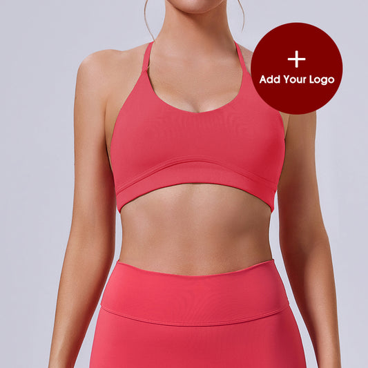 Environmentally friendly and biodegradable fabric halter neck two-way wear slimming yoga top