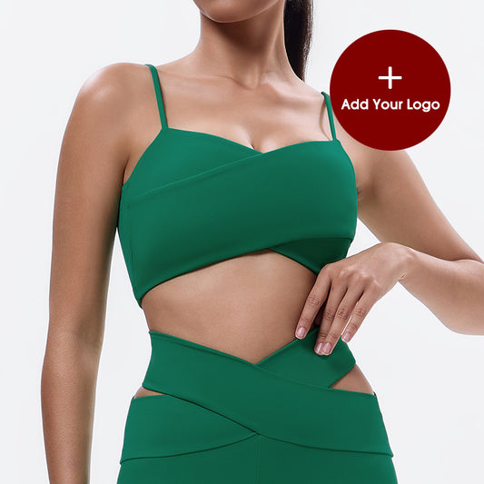 Eco-friendly Renewable Polyester Fabric Spaghetti Straps Fashionable Pilates Yoga Top