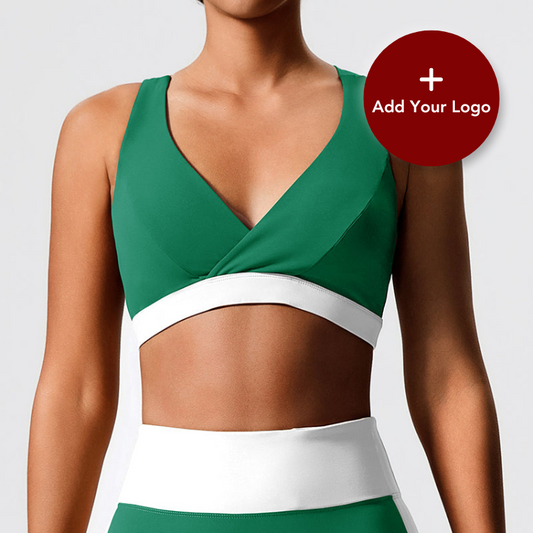 Eco-friendly fabric contrast color design yoga vest cross back yoga top